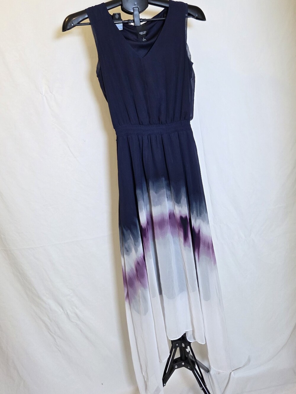 Simply Vera Vera Wang Sleeveless Navy and Purple Dip-Dye Maxi Dress